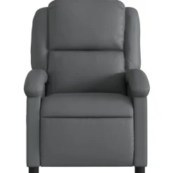 vidaXL Sillón de masaje reclinable eléctrico cuero sintético Gris New