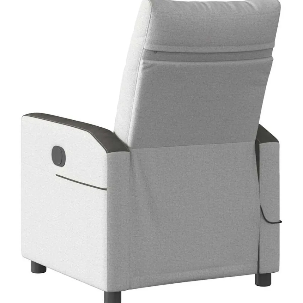 vidaXL Sillón de masaje reclinable de tela Gris nube New