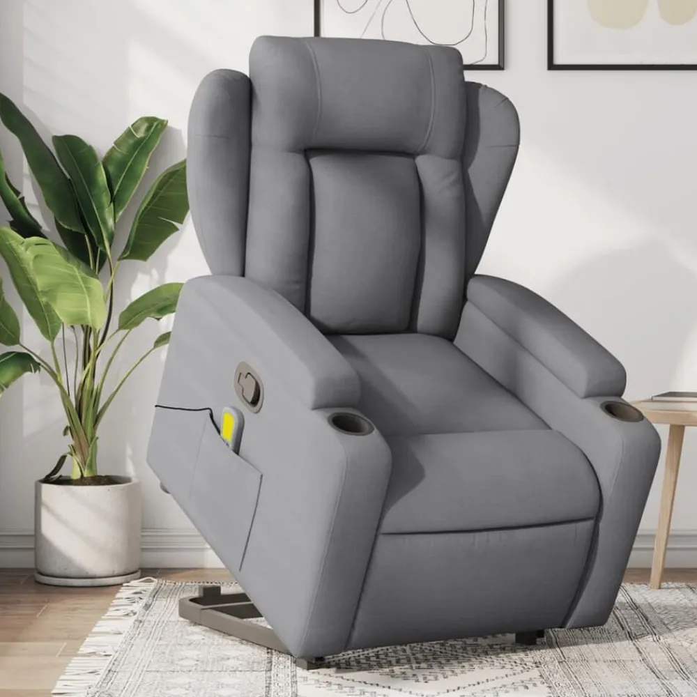 vidaXL Sillas-Sillón de masaje reclinable de pie de tela