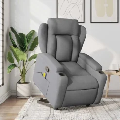 vidaXL Sillas-Sillón de masaje reclinable de pie de tela