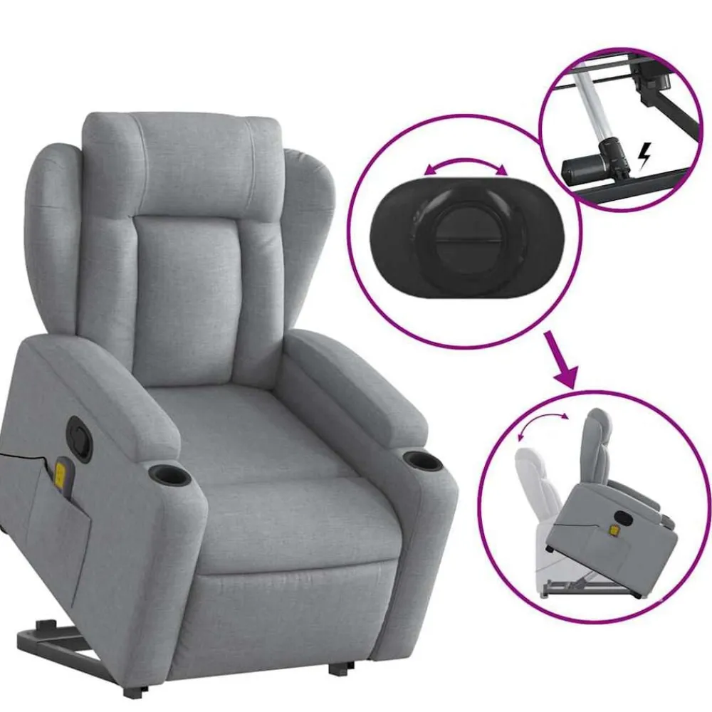 vidaXL Sillas-Sillón de masaje reclinable de pie de tela