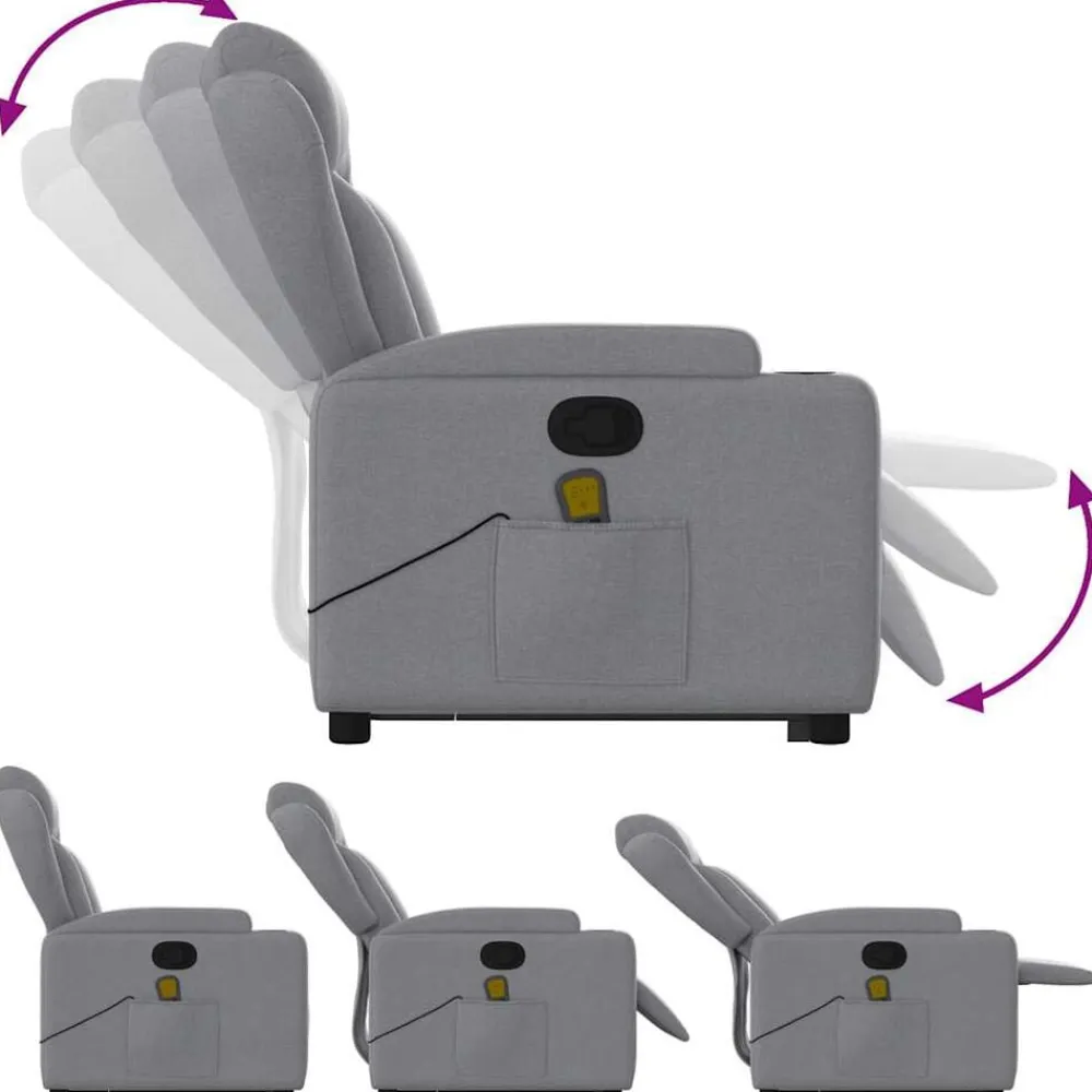vidaXL Sillas-Sillón de masaje reclinable de pie de tela