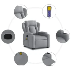 vidaXL Sillas-Sillón de masaje reclinable de pie de tela