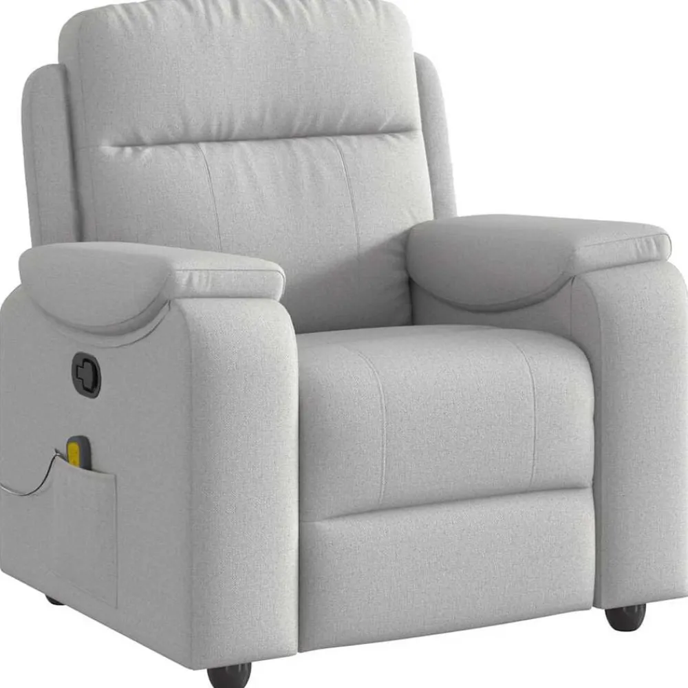 vidaXL Sillón de masaje reclinable de tela gris nube Best