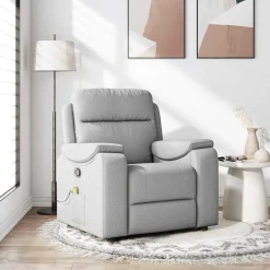 vidaXL Sillón de masaje reclinable de tela gris nube Best