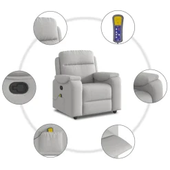 vidaXL Sillón de masaje reclinable de tela gris nube Best