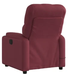 vidaXL Sillas-Sillón de masaje reclinable de tela color vino tinto