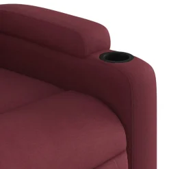 vidaXL Sillas-Sillón de masaje reclinable de tela color vino tinto