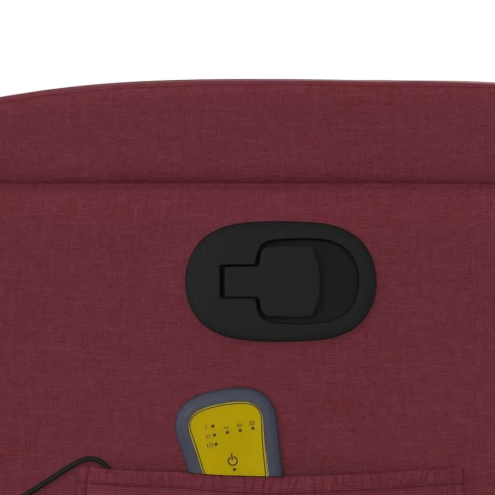 vidaXL Sillas-Sillón de masaje reclinable de tela color vino tinto