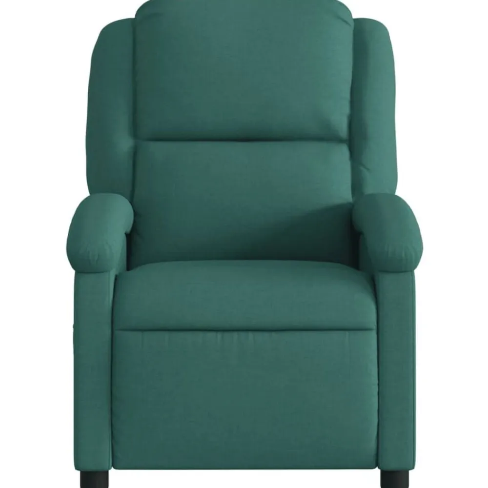 vidaXL Sillón de masaje reclinable de tela Verde oscuro Best