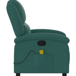 vidaXL Sillón de masaje reclinable de tela Verde oscuro Best