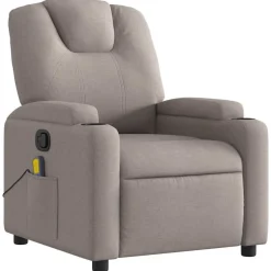 vidaXL Sillas-Sillón de masaje reclinable de tela gris