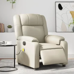 vidaXL Sillas-Sillón de masaje reclinable eléctrico cuero sintético