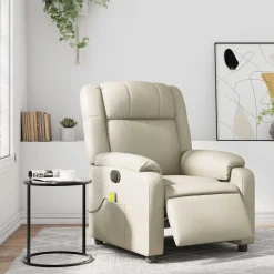 vidaXL Sillas-Sillón de masaje reclinable eléctrico cuero sintético