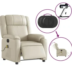 vidaXL Sillas-Sillón de masaje reclinable eléctrico cuero sintético