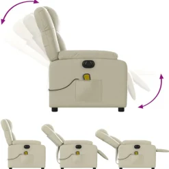 vidaXL Sillas-Sillón de masaje reclinable eléctrico cuero sintético