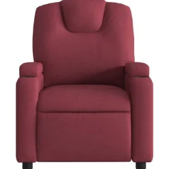 vidaXL Sillón de masaje reclinable de tela color vino tinto Rojo vino tinto