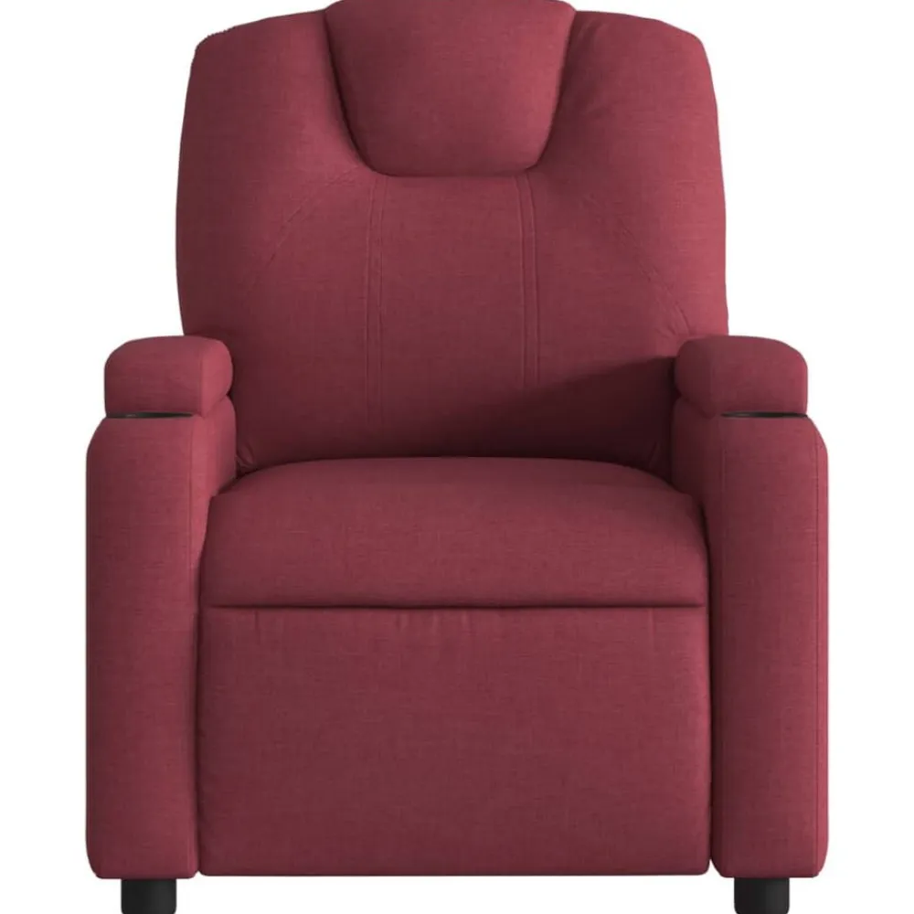 vidaXL Sillón de masaje reclinable de tela color vino tinto Rojo vino tinto