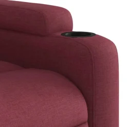 vidaXL Sillón de masaje reclinable de tela color vino tinto Rojo vino tinto