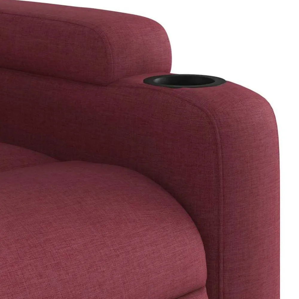 vidaXL Sillón de masaje reclinable de tela color vino tinto Rojo vino tinto
