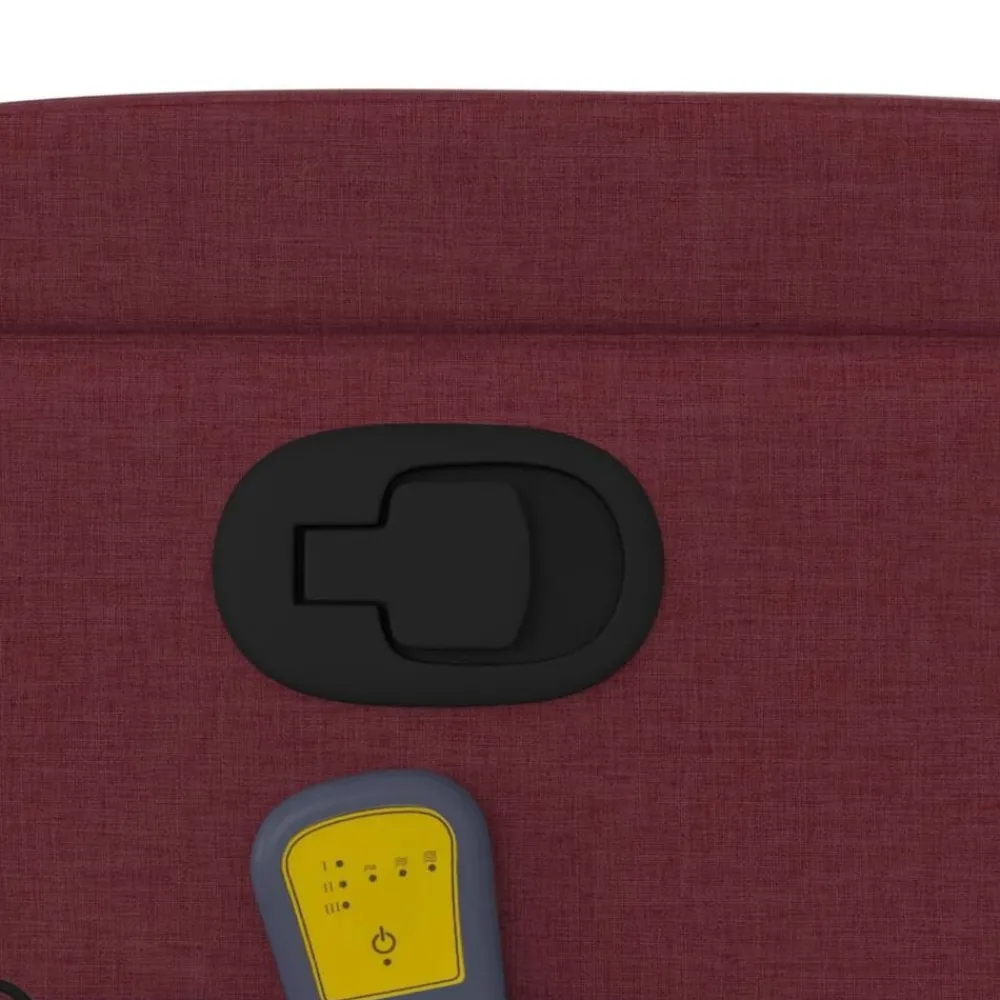 vidaXL Sillón de masaje reclinable de tela color vino tinto Rojo vino tinto