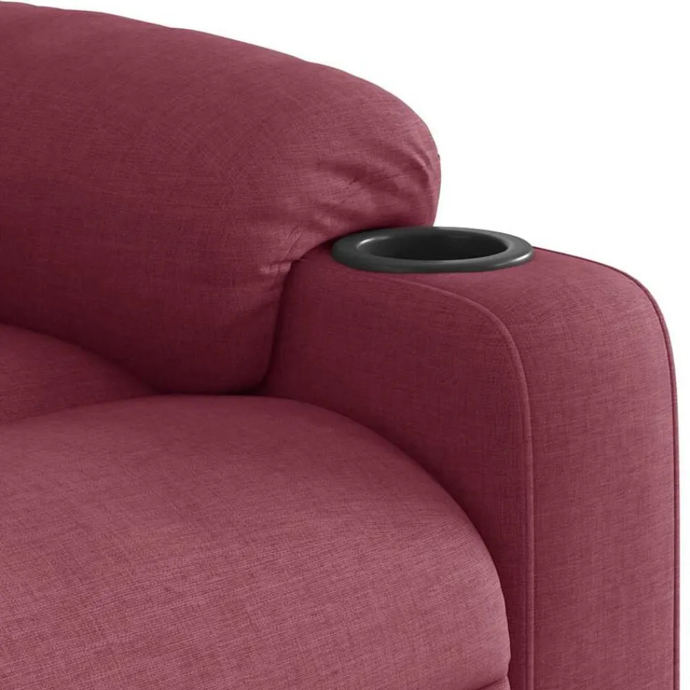 vidaXL Sillón de masaje reclinable eléctrico tela rojo tinto Rojo vino tinto Outlet