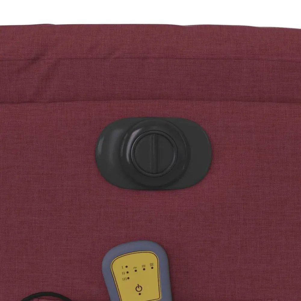 vidaXL Sillón de masaje reclinable eléctrico tela rojo tinto Rojo vino tinto Outlet
