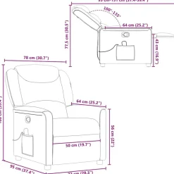 vidaXL Sillas-Sillón de masaje reclinable de tela
