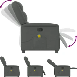 vidaXL Sillas-Sillón de masaje reclinable de tela