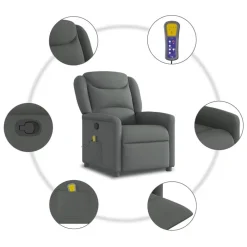 vidaXL Sillas-Sillón de masaje reclinable de tela