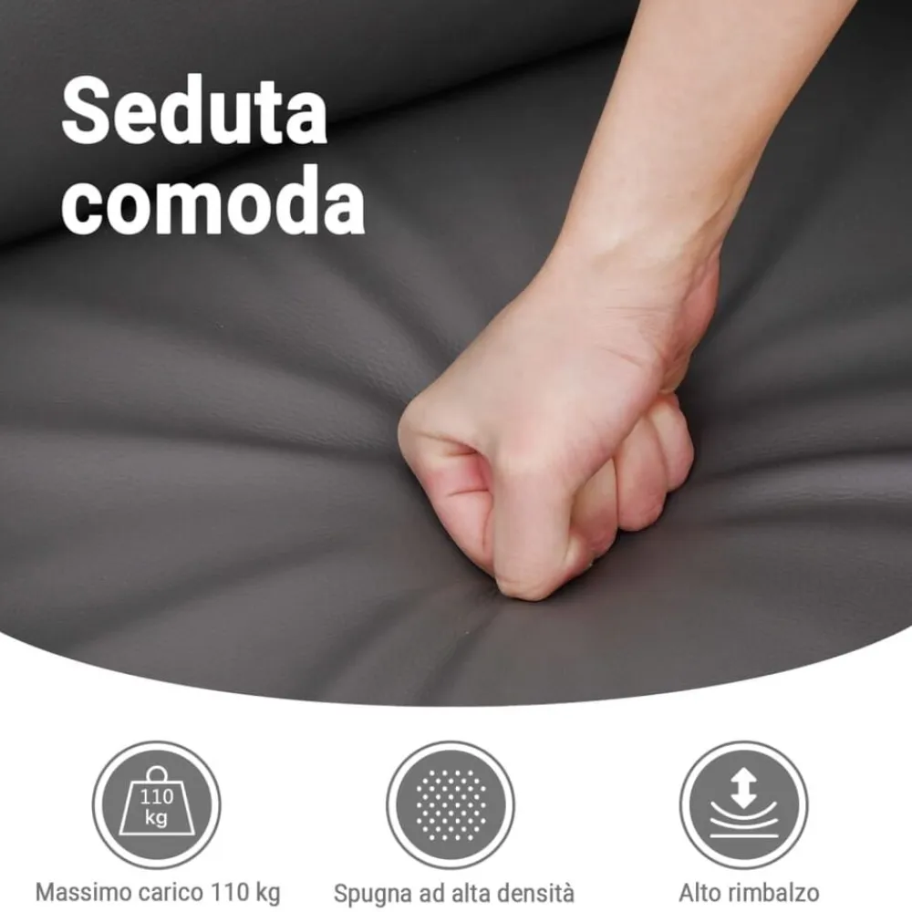 vidaXL Sillón de masaje reclinable eléctrico cuero sintético Gris