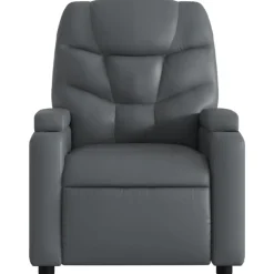 vidaXL Sillón de masaje reclinable eléctrico cuero sintético Gris
