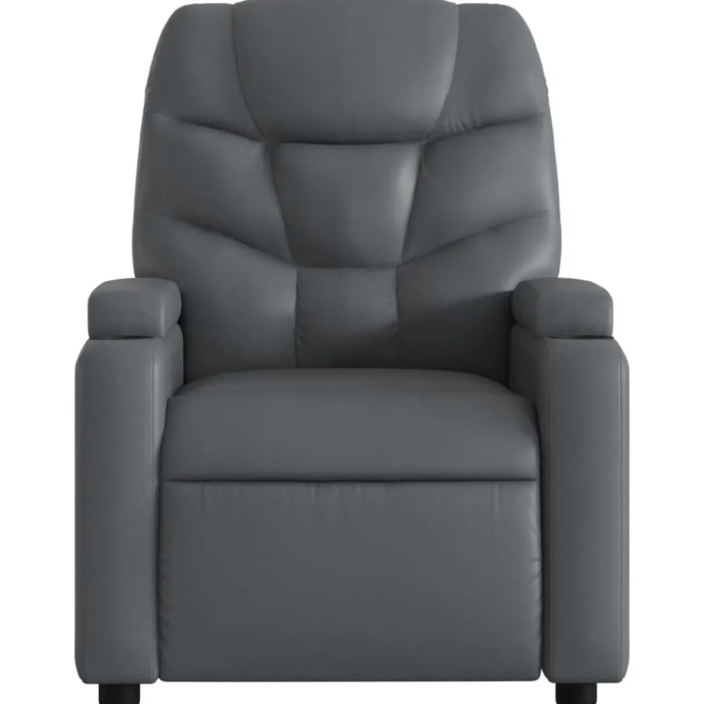 vidaXL Sillón de masaje reclinable eléctrico cuero sintético Gris