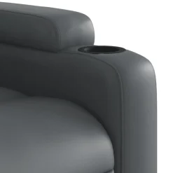 vidaXL Sillón de masaje reclinable eléctrico cuero sintético Gris