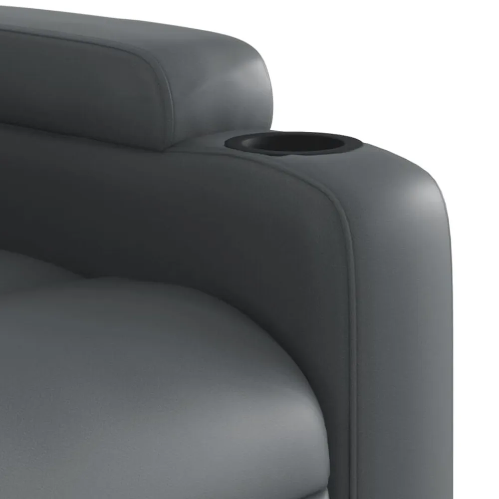 vidaXL Sillón de masaje reclinable eléctrico cuero sintético Gris