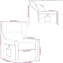 vidaXL Sillas-Sillón de masaje reclinable de tela