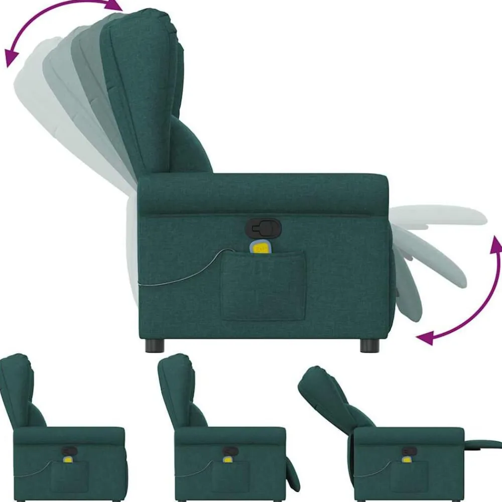 vidaXL Sillas-Sillón de masaje reclinable de tela