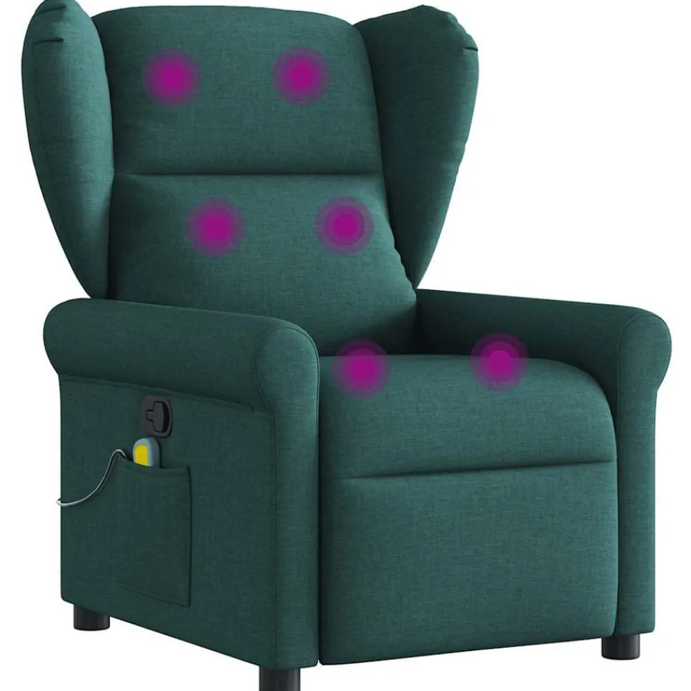 vidaXL Sillas-Sillón de masaje reclinable de tela