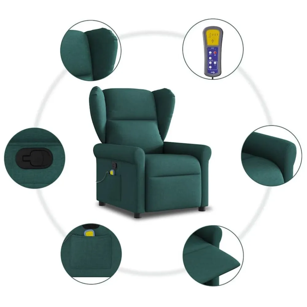 vidaXL Sillas-Sillón de masaje reclinable de tela