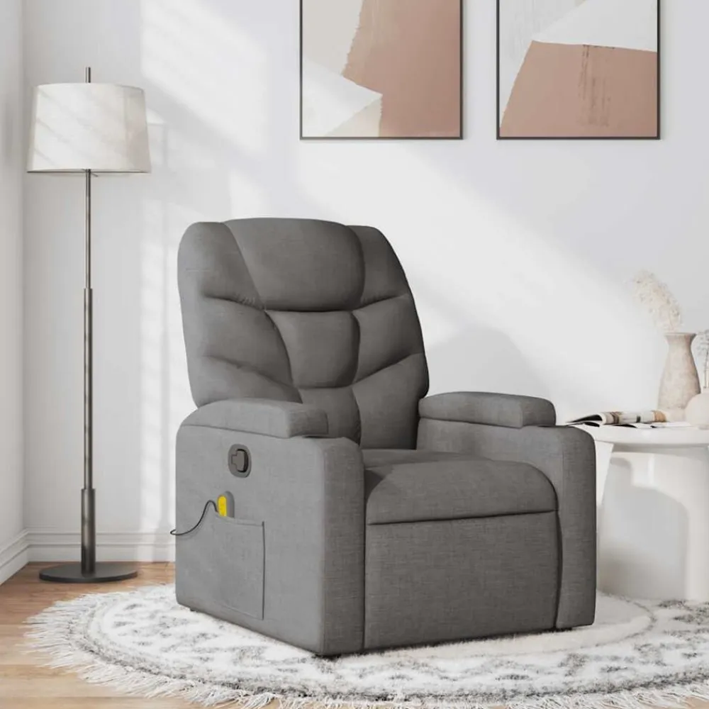 vidaXL Sillas-Sillón de masaje reclinable de tela