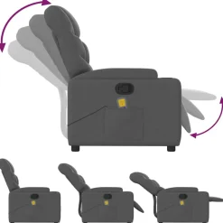 vidaXL Sillas-Sillón de masaje reclinable de tela