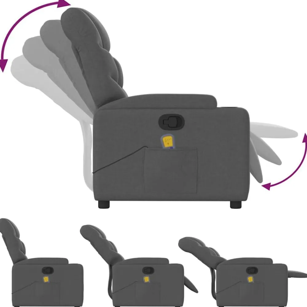 vidaXL Sillas-Sillón de masaje reclinable de tela