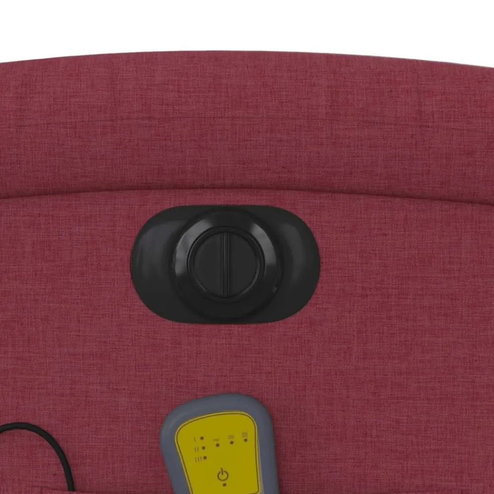 vidaXL Sillas-Sillón de masaje reclinable eléctrico tela rojo tinto