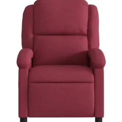 vidaXL Sillas-Sillón de masaje reclinable eléctrico tela rojo tinto