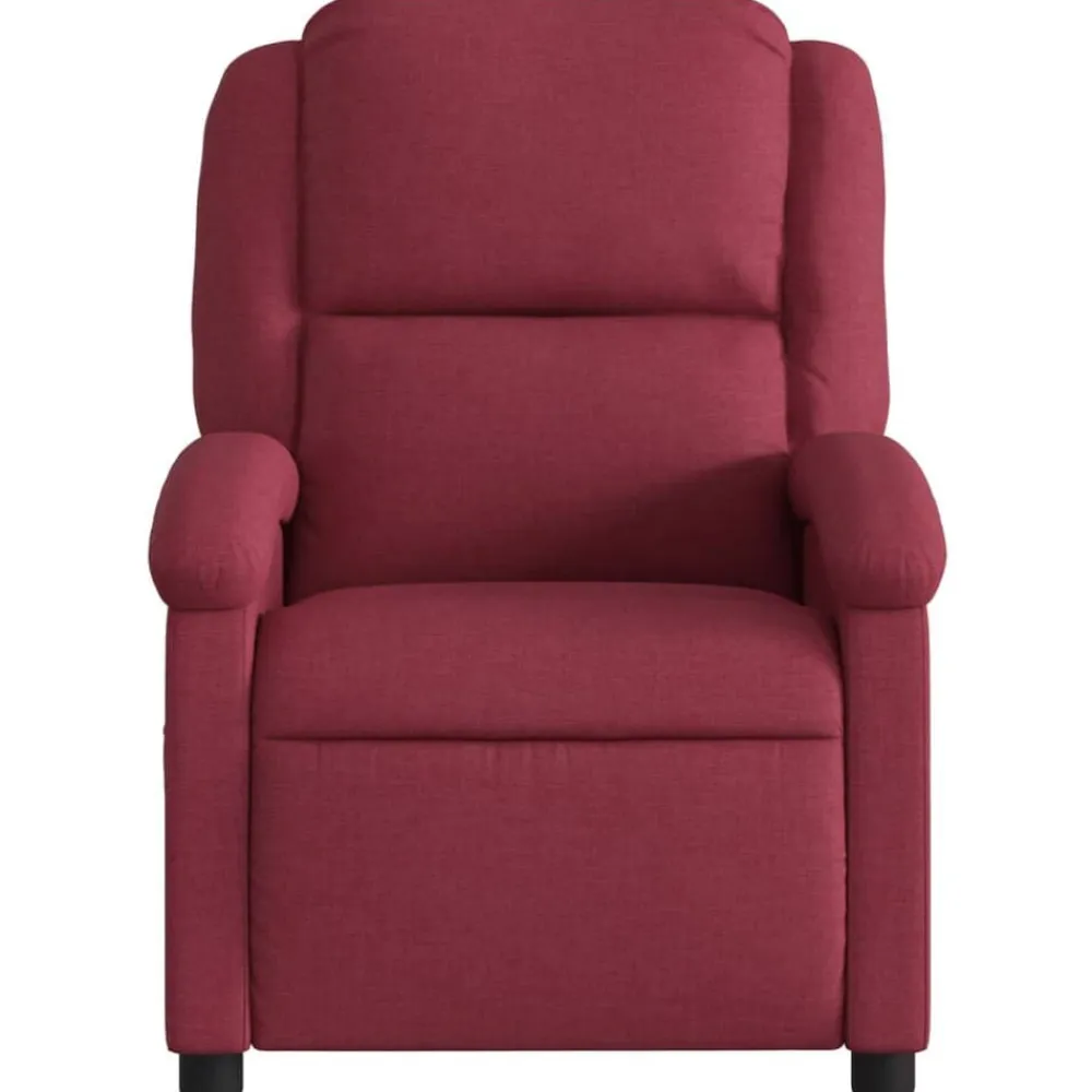 vidaXL Sillas-Sillón de masaje reclinable eléctrico tela rojo tinto