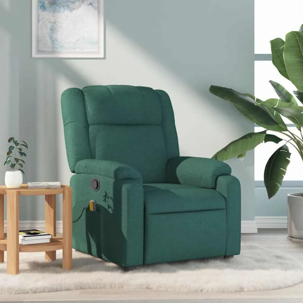 vidaXL Sillas-Sillón de masaje reclinable de tela