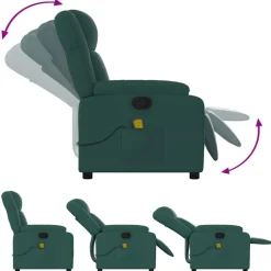 vidaXL Sillas-Sillón de masaje reclinable de tela