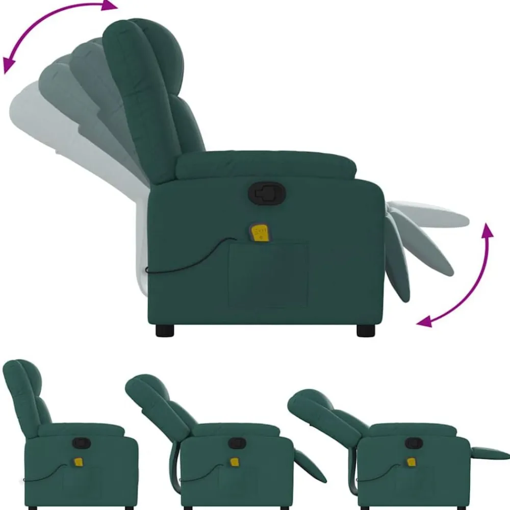 vidaXL Sillas-Sillón de masaje reclinable de tela