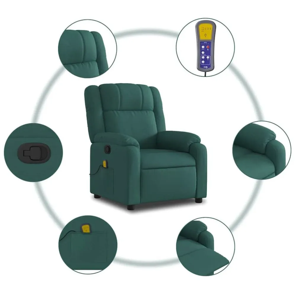 vidaXL Sillas-Sillón de masaje reclinable de tela