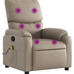 vidaXL Sillas-Sillón de masaje reclinable cuero sintético color